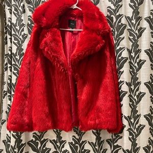Red fur coat